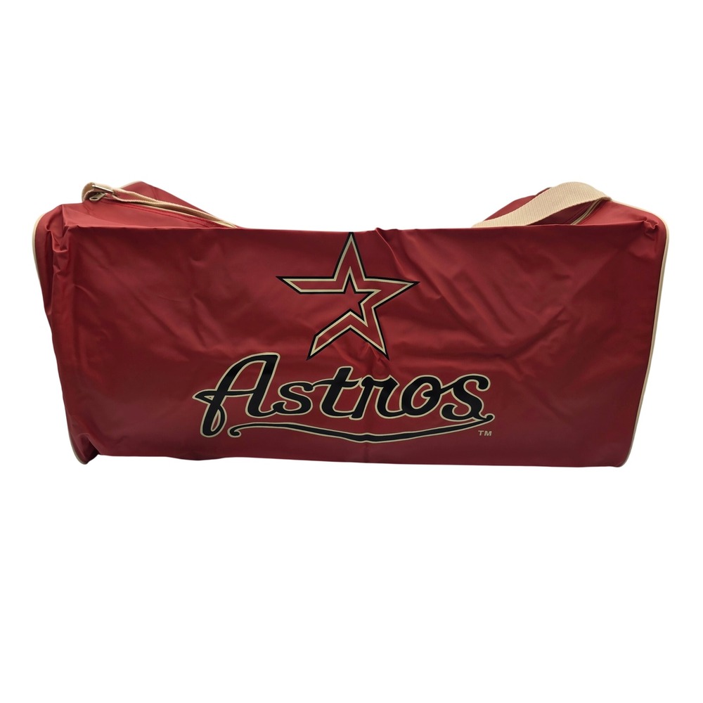Houston Astros Kroger Red Vinyl Duffel Bag MLB Promotional Travel Gym Bag 22in